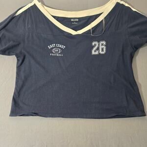 Hollister Womens football number 26 cropped top t shirt